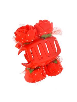 Flower embellished claw clip hair accessory 4
