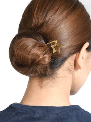 Pentagon gold shooting star hairstick 2