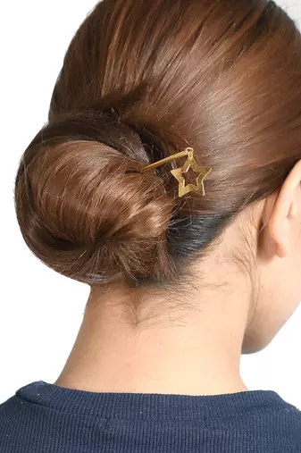Pentagon gold shooting star hairstick