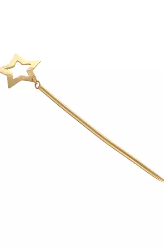 Pentagon gold shooting star hairstick