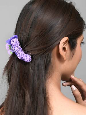 Set of 2 pink & purple long clawclip hair accessory set 2