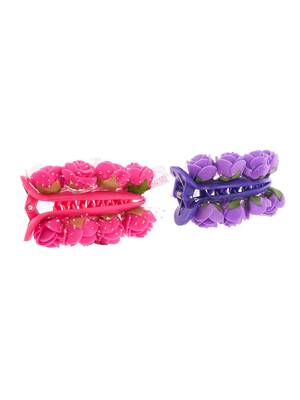 Set of 2 pink & purple long clawclip hair accessory set 4