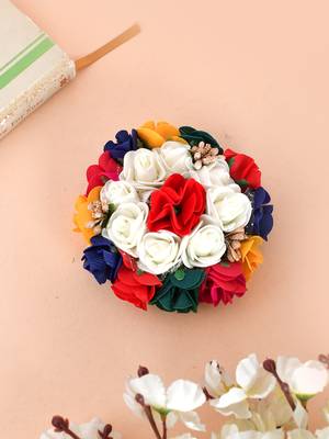 Multicolor flower hair bun cover 1
