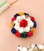 Multicolor flower hair bun cover