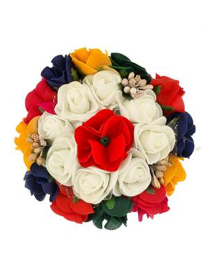 Multicolor flower hair bun cover 3