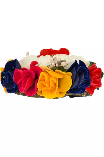 Multicolor flower hair bun cover