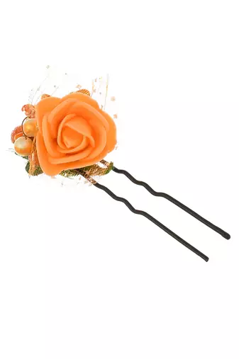 Orange flower u pin hair accessory set