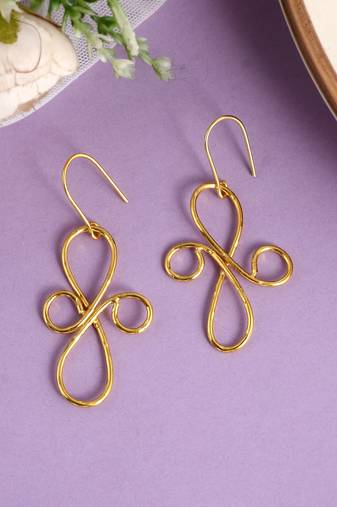 Gold plated handcrafted western drop earrings