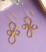 Gold plated handcrafted western drop earrings