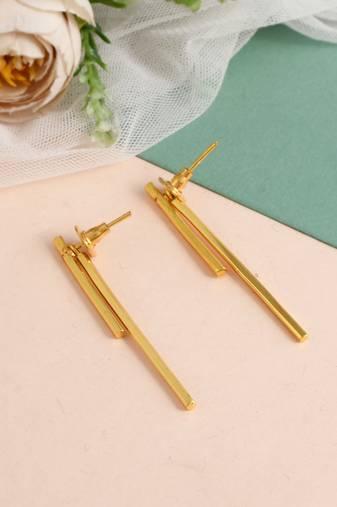 Gold plated handcrafted western drop earrings