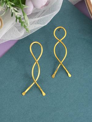 Gold plated handcrafted western drop earrings 1