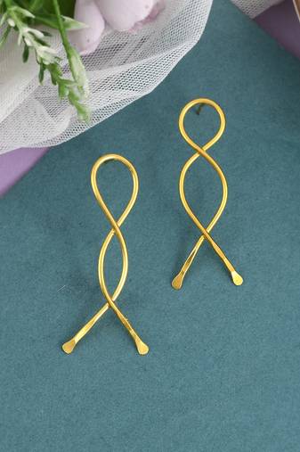 Gold plated handcrafted western drop earrings