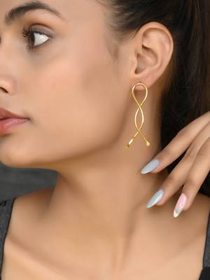 Gold plated handcrafted western drop earrings 2