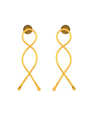 Gold plated handcrafted western drop earrings 3