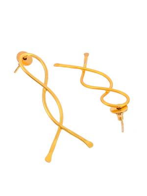 Gold plated handcrafted western drop earrings 4