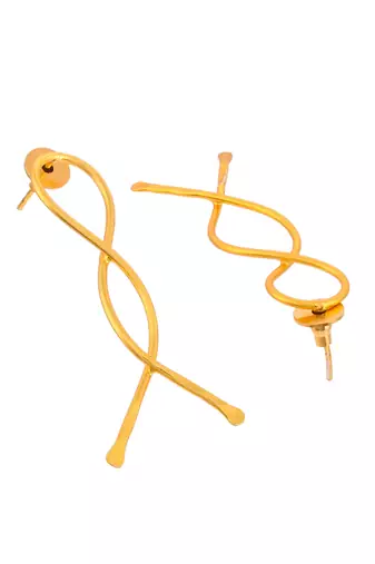 Gold plated handcrafted western drop earrings
