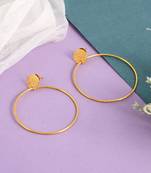 Gold plated circular western drop earrings