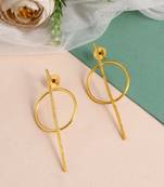 Gold plated circular western drop earrings