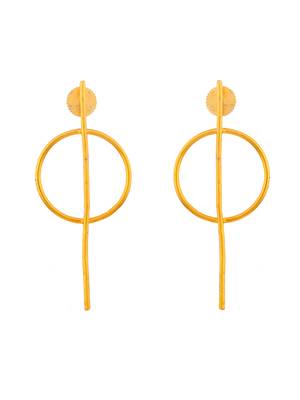 Gold plated circular western drop earrings 3