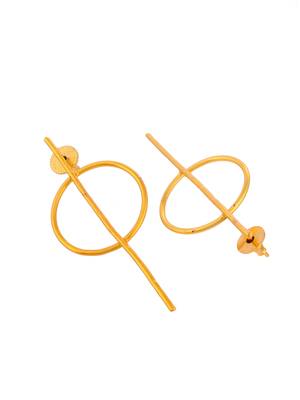 Gold plated circular western drop earrings 4