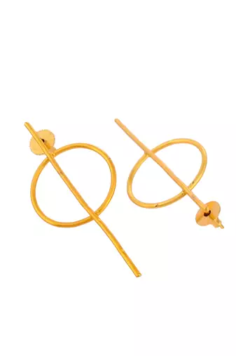 Gold plated circular western drop earrings