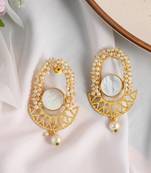 Heavy pearl ethnic drop earrings