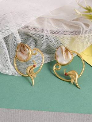 Gold plated bird earrings 1
