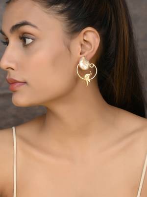 Gold plated bird earrings 2