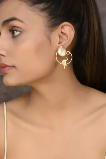 Gold plated bird earrings
