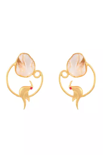 Gold plated bird earrings