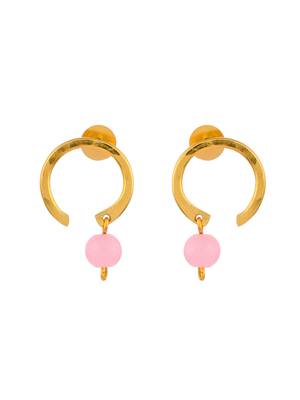 Gold plated quartz stud earrings 3
