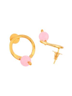 Gold plated quartz stud earrings 4