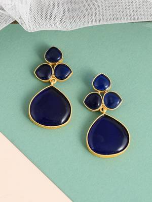 Gold plated floral drop earrings 1