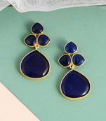 Gold plated floral drop earrings