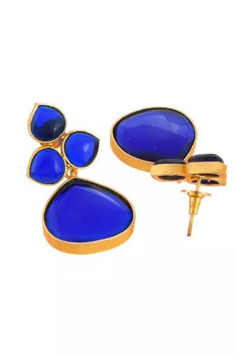 Gold plated floral drop earrings