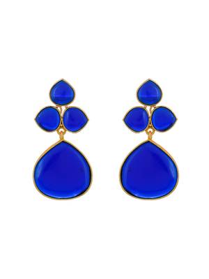 Gold plated floral drop earrings 4