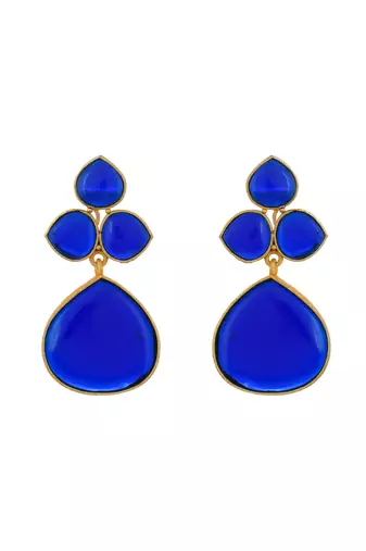 Gold plated floral drop earrings