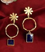 Gold plated floal dangle earrings