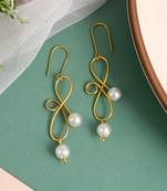 Gold plated pearl drop earrings