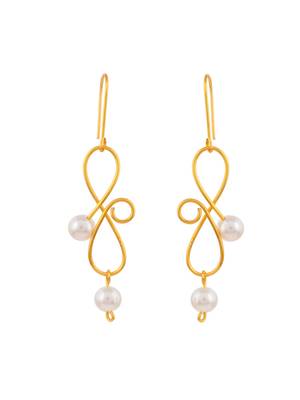 Gold plated pearl drop earrings 4