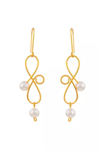 Gold plated pearl drop earrings
