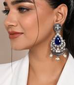 Blue stone drop earrings
