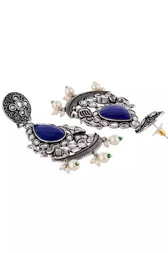 Blue stone drop earrings