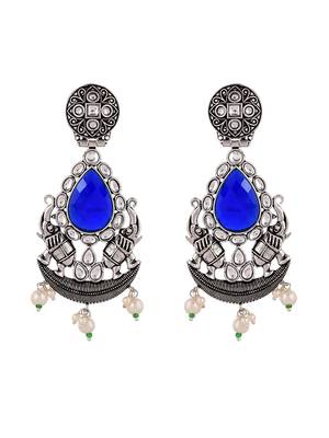 Blue stone drop earrings 3