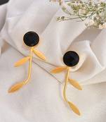 Gold plated leaf drop earrings