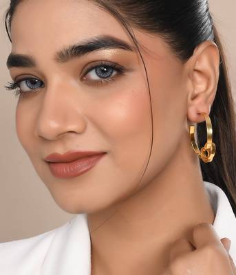 Gold plated half hoop earrings 2