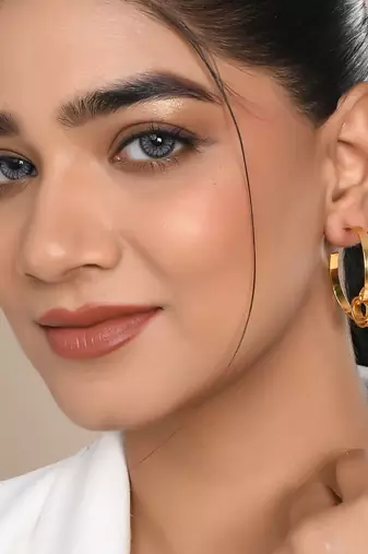 Gold plated half hoop earrings