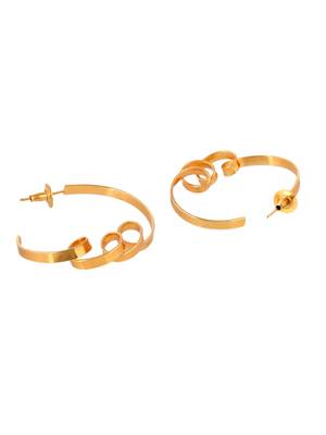 Gold plated half hoop earrings 4