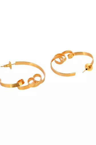 Gold plated half hoop earrings