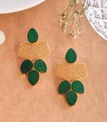 Ethnic green stone earrings for women
